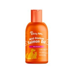 Zesty Paws Pure Wild Alaskan Salmon Oil Liquid Food Supplement for Dogs or Cats, 8 fl oz, Skin Care