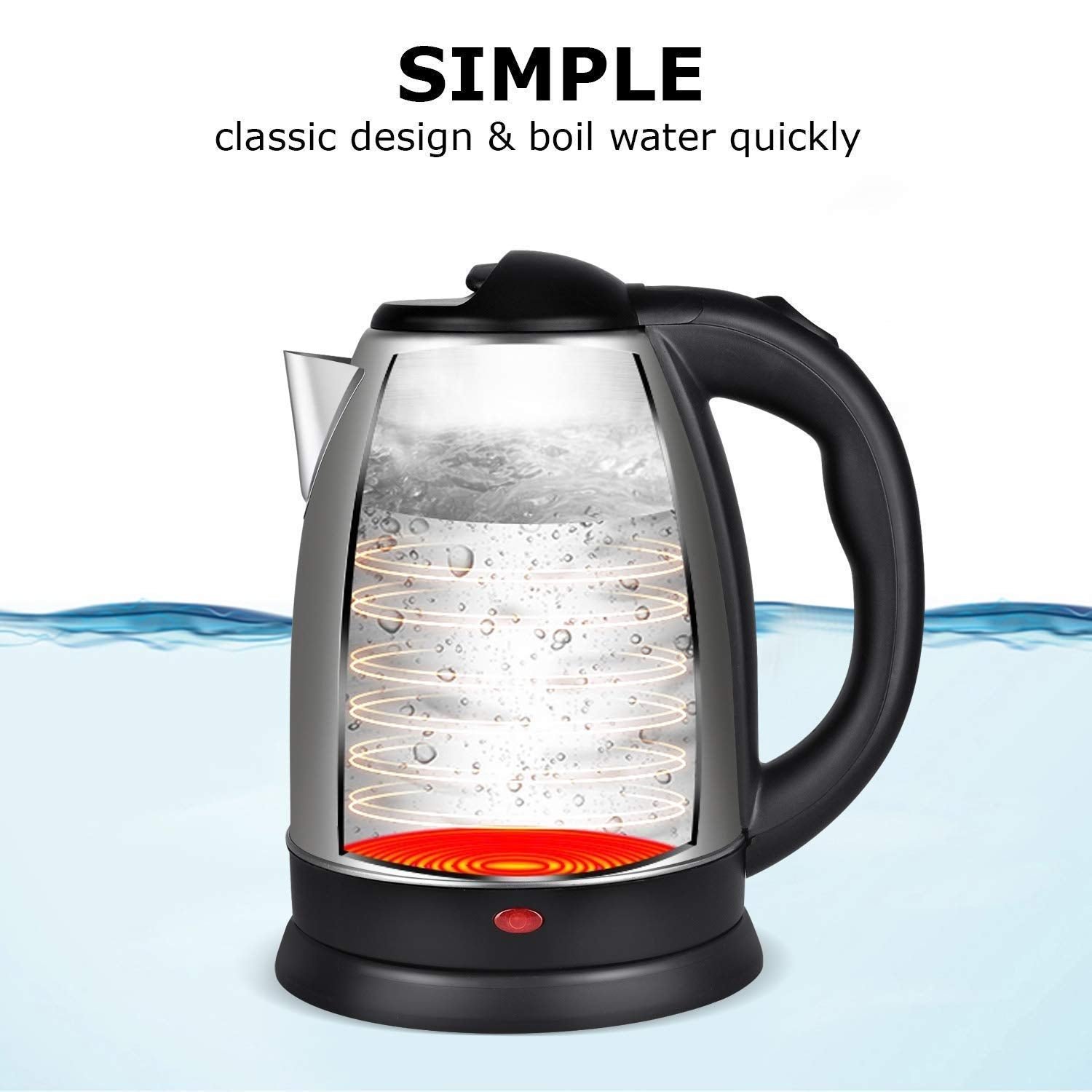 *SCARCLETT 2 Litre Stainless Steel Electric Kettle - Fast Boiling Water Kettle | Auto Shut-Off | Chai, Coffee, Noodles & Hot Water Ke Liye Best* - Image 4